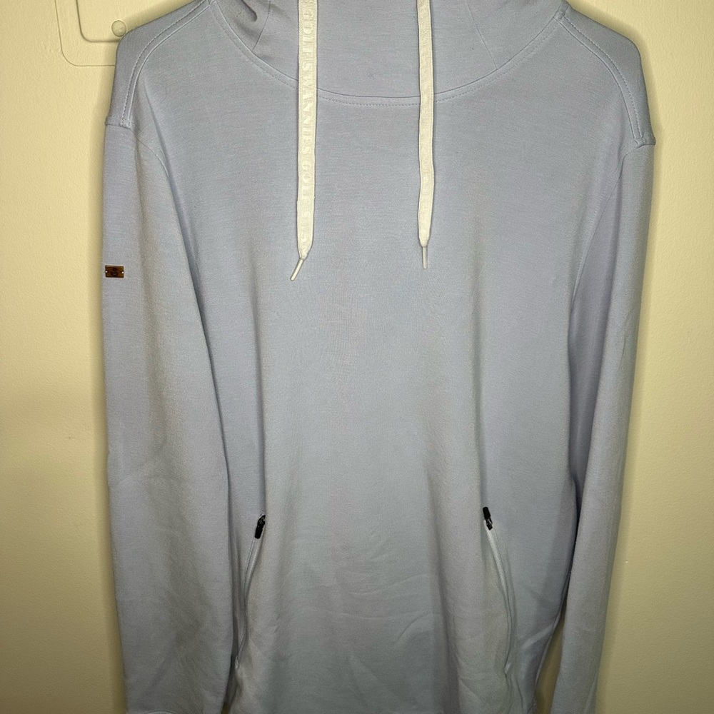 Swannies - Authentic Light Blue Hoodie with White Drawstrings